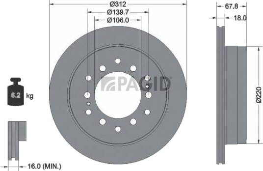PAGID 54701NC Bremseskive PAGID 54701NC Bremseskive