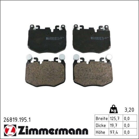 Bremseklosser ZIMMERMANN 26819.195.1
