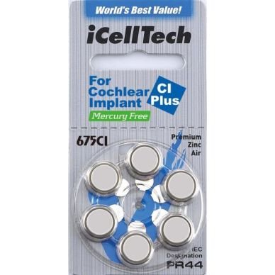 iCellTech 675CI Plus Blå 6-pakk, for cochleaimplantat iCellTech 675CI Plus Blå 6-pakk, for cochleaimplantat