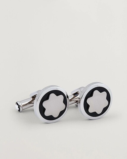 Montblanc Cufflinks Steel Snowcap Onyx
