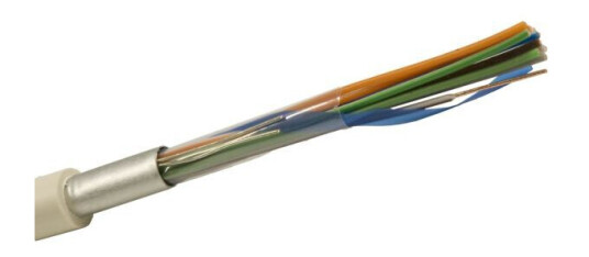 Nexans ELAQBY Telekabel 5x2x0,6 mm, hvit, ytterdiameter 9 mm 1 m, kappet