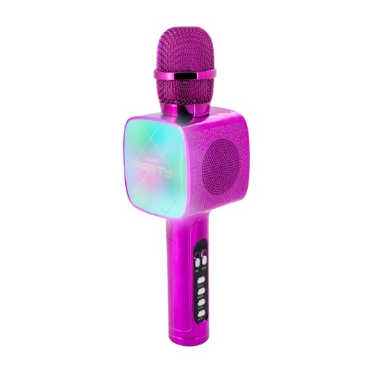 BigBen Interactive Party Karaoke Microphone with LED + Bluetooth - Rosa
