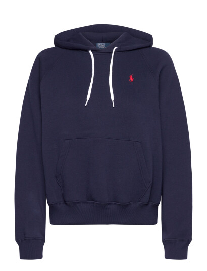 Polo Ralph Lauren Shrunken Fit Fleece Hoodie   Navy   XL