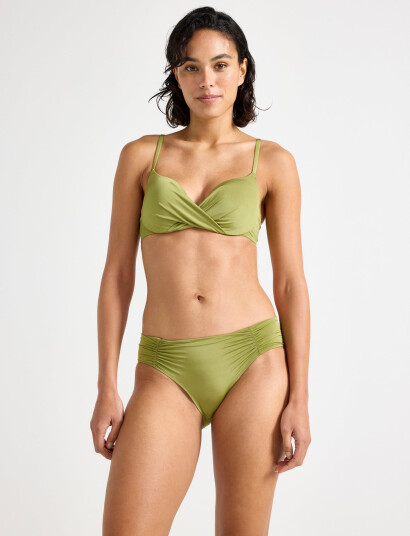 Lindex Brief Bikini Bella Rouched Shi - Green - XL