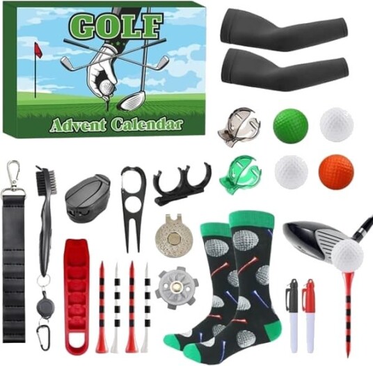 Jule  og golf tema adventskalender 24 deler perfekt som jule  eller bursdagsgave til gutter.