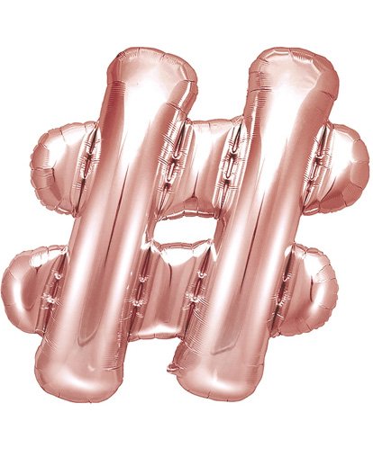 # Tegnet Rosegullfarget 35 cm Liten Folieballong