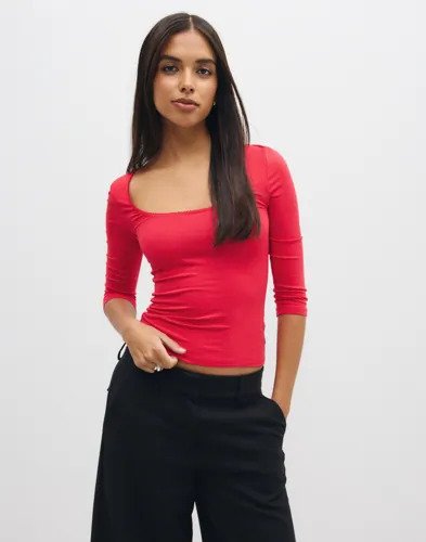 Nelly   Rød   Romance Half Sleeve Top