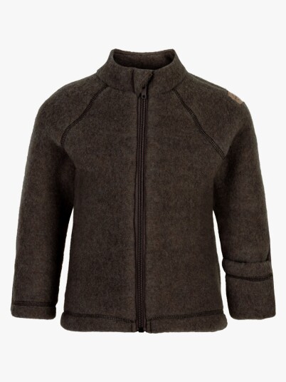 Mikk Line Fleecejakke Baby Merinoull Dark Brown Melange 104
