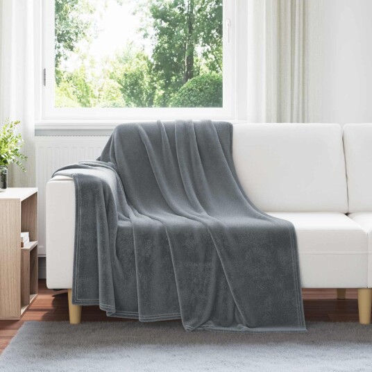 vidaXL Kastepledd 6 pcs Mørkegrå 150 x 200 cm Fleece