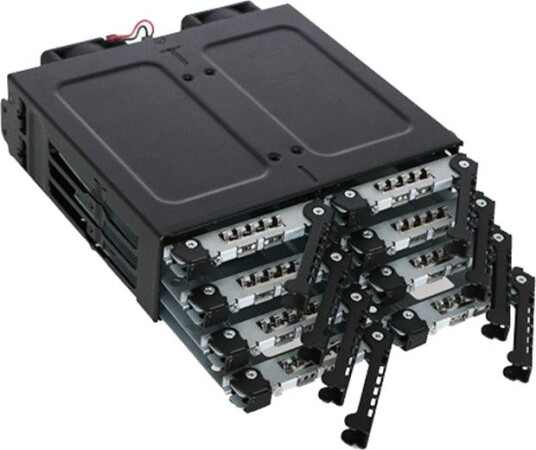 Icy Dock MB998IP-B Backplane-kabinett 8x 2.5" SATA/SAS hot-swap i 5.25" brønn med MiniSAS HD