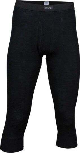 Dovre Stillongs 3/4 m. gylf 100% merino ull Svart Dovre Stillongs 3/4 m. gylf 100% merino ull Svart