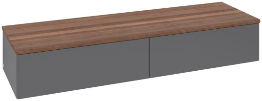 Villeroy & Boch Villeroy & Boch Antao Sideskap 160x50x26,8 cm u/lys Antrasitt/Valnøtt Villeroy & Boch Villeroy & Boch Antao Sideskap 160x50x26,8 cm u/lys Antrasitt/Valnøtt