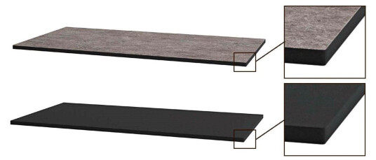 Vikingbad HPL Benkeplate Tosidig grå og Svart 160cm