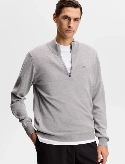 J. Lindeberg Kiyan Quarter Zip Sweater Grey S J. Lindeberg Kiyan Quarter Zip Sweater Grey S