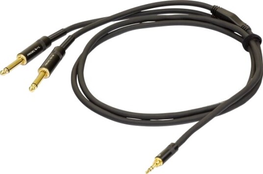 Proel 3,5 Mm Stereo Hann 2 X 6,3 Mm Mono Hann 5 M Svart