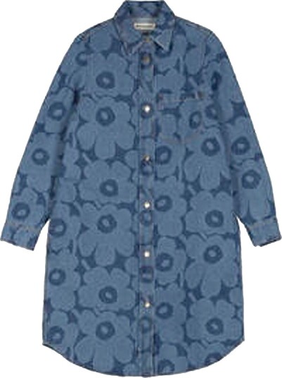 Marimekko Kjole Maridenim Näkemys Unikko Blå