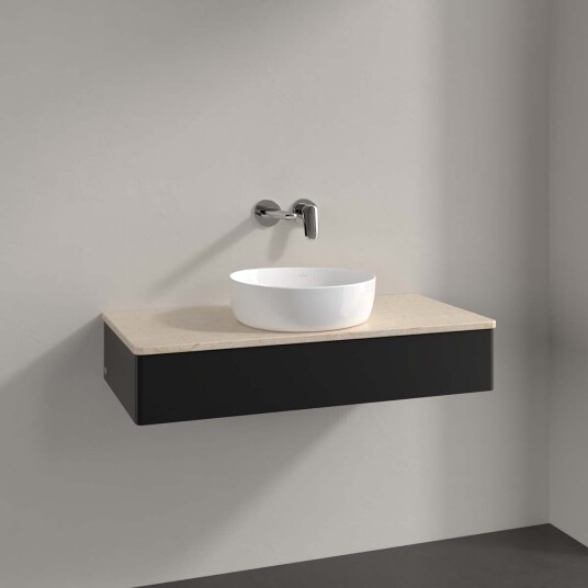 Villeroy & Boch  Antao Servantskap med 1 skuff 100x50x19 cm u/lys Sort Matt/Crème