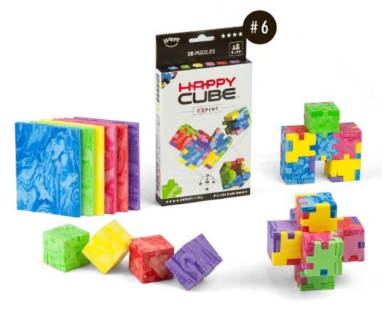 Cube Hjernetrim Brain Puzzle Happy Expert 6-pack