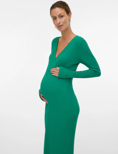 Mamalicious Mlliona Tess Ls Jrs Midi Dress 2F Green M Mamalicious Mlliona Tess Ls Jrs Midi Dress 2F Green M