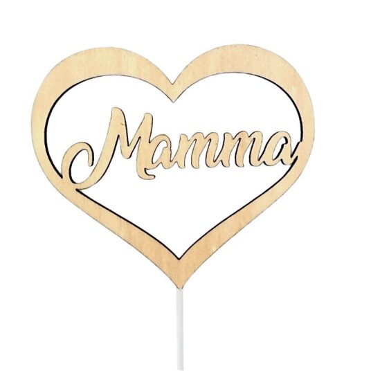 Kaketopp Mamma Hjerte i Tre På Pinne Kaketopp Mamma Hjerte i Tre På Pinne