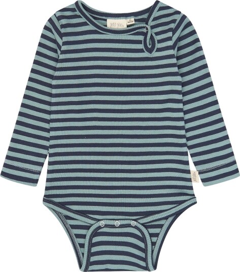 Petit Piao Body I/e - PPLuft - Bly Striped - Petit Piao - 74 - Langermet Body Blå Lyseblå Marineblå