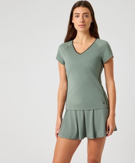 Björn Borg Ace V Neck Padel og tennis T skjorte dame Agave Green M