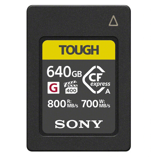Sony Tough CFexpress Type A 640GB R: 800 MB/s - W: 700 MB/s Sony Tough CFexpress Type A 640GB R: 800 MB/s - W: 700 MB/s