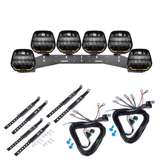Ekstralys PURELUX Panther 9 Rund / 23 cm / 210W 6 stk Komplett sett WRC