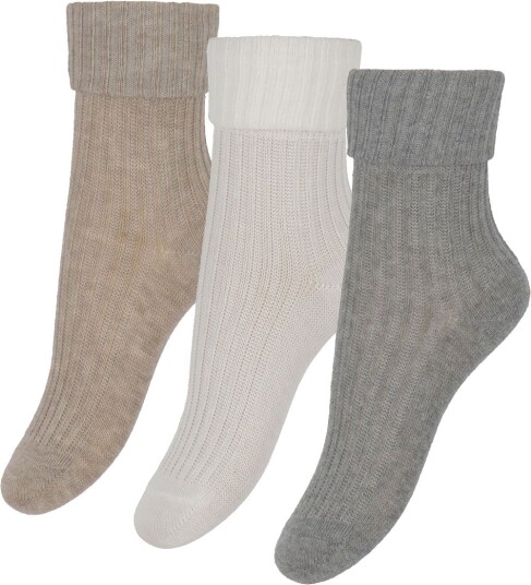 mp Denmark Cotton Rib Baby Socks - 3-Pack - Beige - 15/16 mp Denmark Cotton Rib Baby Socks - 3-Pack - Beige - 15/16