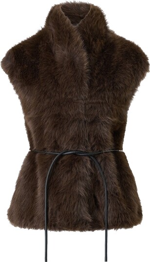 Gina Tricot   Vest av juksepels Faux Fur Vest   Brun