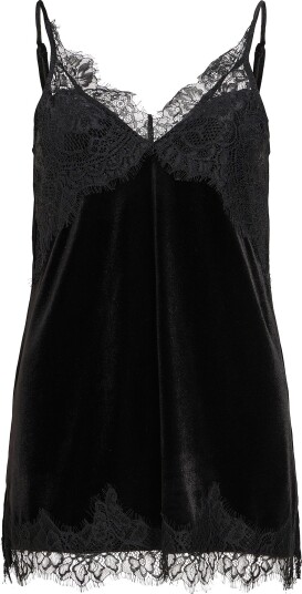 Vila Singlet Vialindra Singlet Long Top/Vol/Bfs Svart