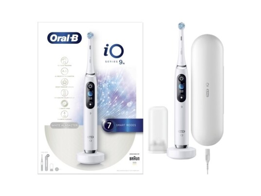 Oral-B Io Series 9N Voksen Vibrerende Tannbørste Daglig Stell Grundig Rens Gum Omsorg Sensitiv / Myk Whitening Hvit 2 Min Rund