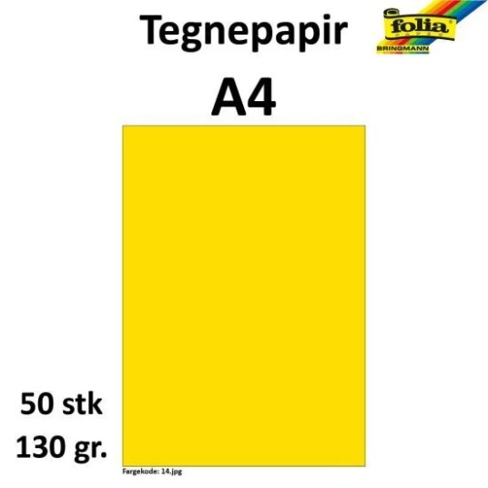 Folia Tegnepapir A4 50 ark, 130g, Banangul Folia Tegnepapir A4 50 ark, 130g, Banangul