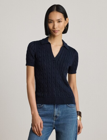 Lauren Ralph Lauren Br Rayon Pltd Ctn Sweater Pullover Navy XL