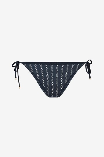 Tommy Hilfiger - Bikinitruse Cheeky String Side Tie Print - Blå