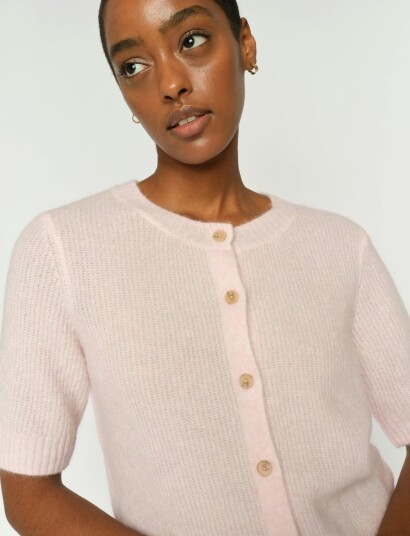 MOS MOSH Mmthora Ss Knit Cardigan Pink XL MOS MOSH Mmthora Ss Knit Cardigan Pink XL