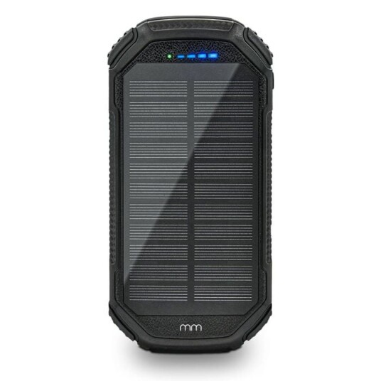 Trådløs Solcelledrevet Powerbank med 20.000 mAh Kapasitet