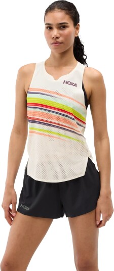 Hoka Women"s Race Day Singlet Alabaster Flare XS