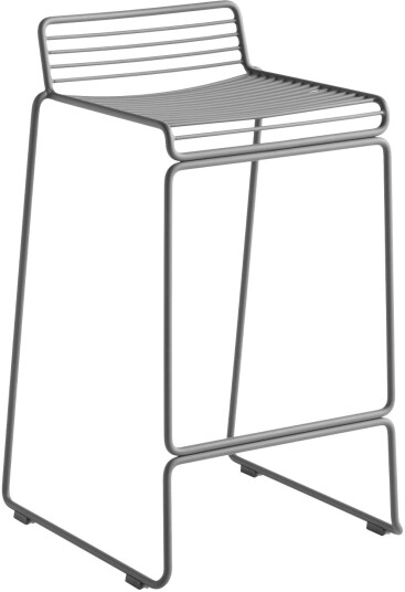 Hay - Hee Bar Stool Low Asphalt Grey Barstoler Welling Grå Metall/tre