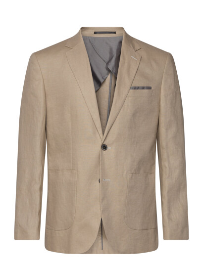 Lindbergh Black Half Lined Linen Blazer - Beige - 50