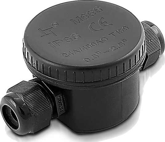 V Tac Vanntett 2 veis koblingsboks   IP66 sort 24A UV resistent 450V til lyskastere