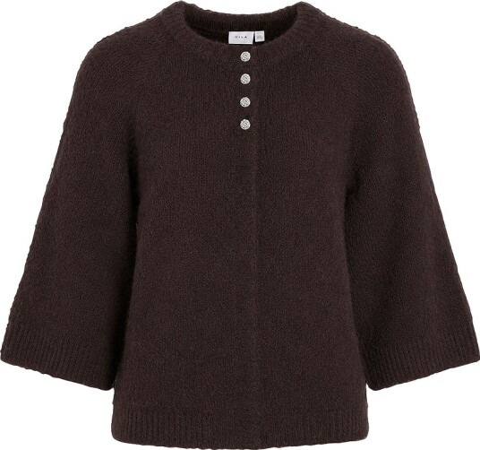 Vila Kardigan Vibows 3/4 Knit Cardigan/Ln Brun