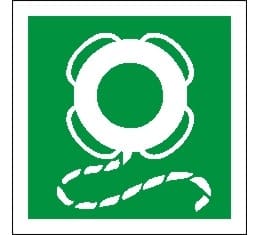 Lifebuoy with Line Selvklebende 30x30cm Etterlysende