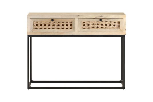Konsollbord 100x35x76 cm heltre mango og naturlig stokk