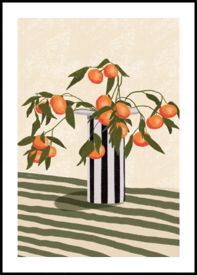 Orange Branches Vase Plakat / 50x70