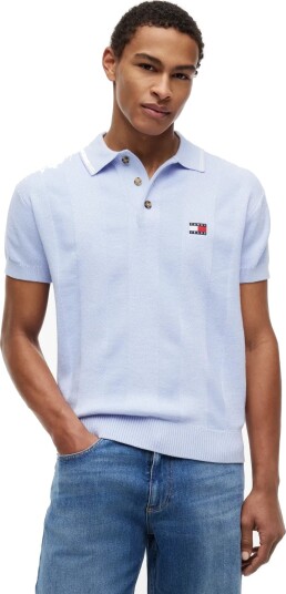 Tommy Jeans Tjm Reg Ss Badge Knit Polo Ext Blue XS Tommy Jeans Tjm Reg Ss Badge Knit Polo Ext Blue XS