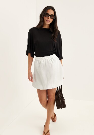 Balloon Short Cotton Skirt