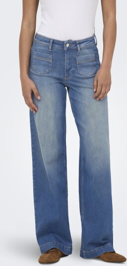 Only Madison Blush High Waist Wide Denim Blå XL/30
