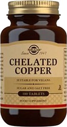 Solgar Chelated Copper   100 Tabletter