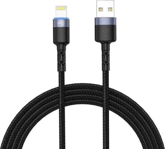 Tellur Datakabel Usb Til Lightning Led Nylon Flettet 1,2 M Sort Tellur Datakabel Usb Til Lightning Led Nylon Flettet 1,2 M Sort